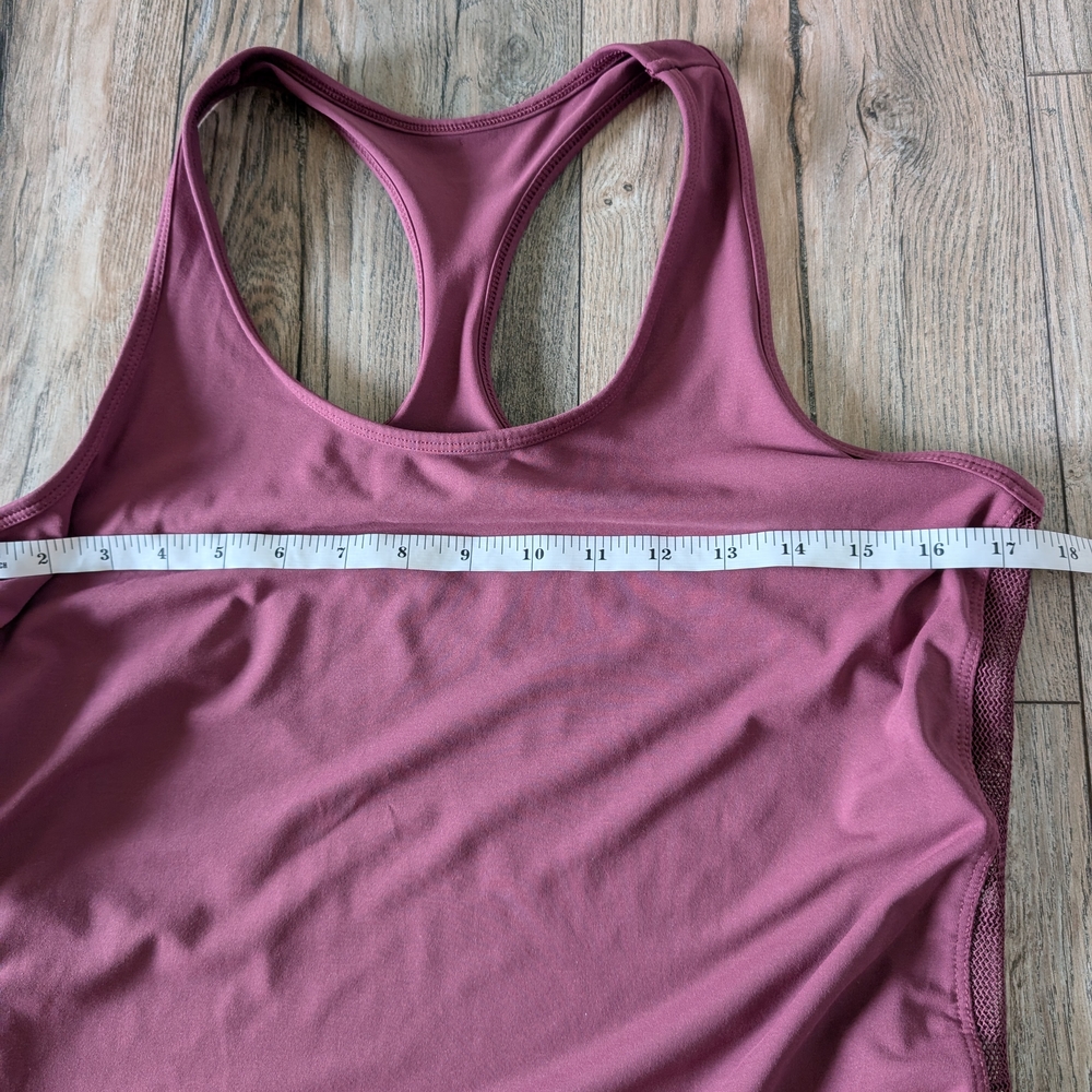 FABLETICS Cashel Tank Top Maroon Activewear Side Mesh with Ruching Size Medium - Picture 6 of 7